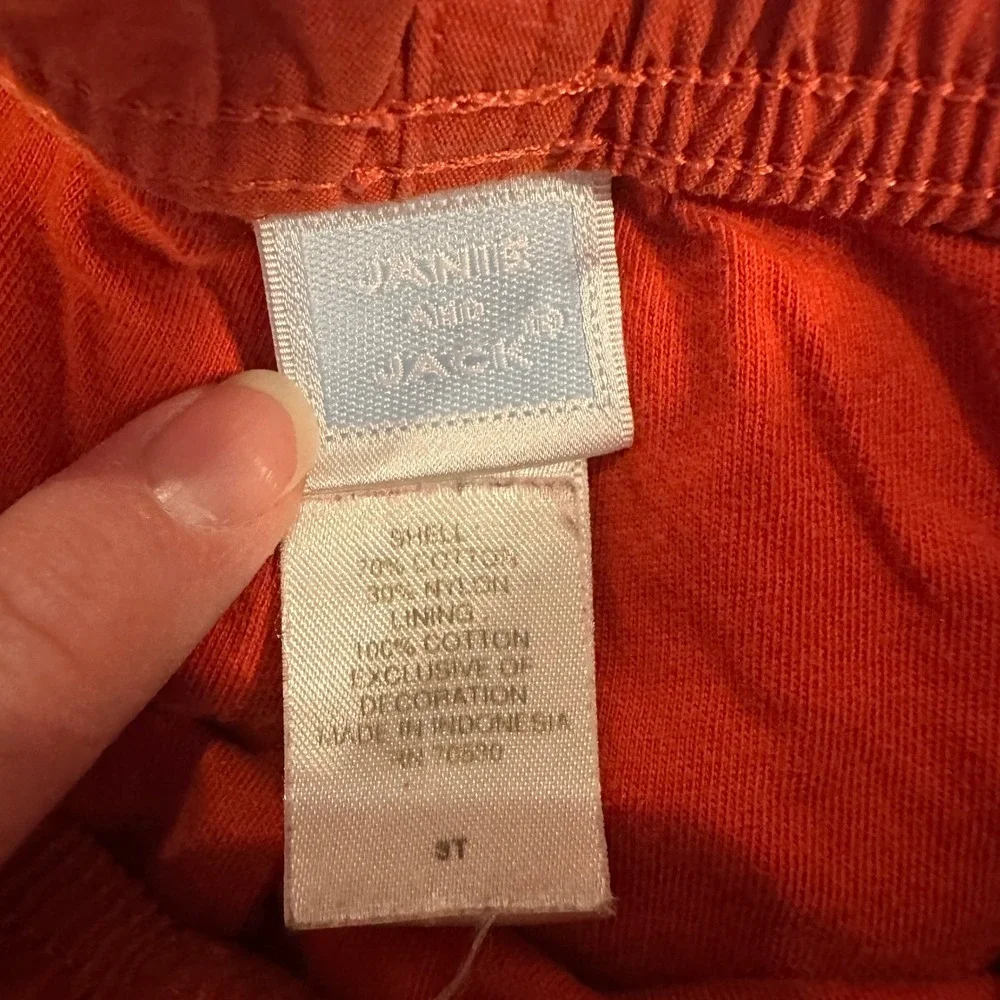 Janie and Jack Kids 3T Orange Cotton Blend Pull On Pants Car Graphic Back Pocket